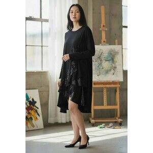 Notations 2 Piece Outfit Black Special Occasion Top an Skirt Size L NWT